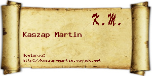 Kaszap Martin névjegykártya